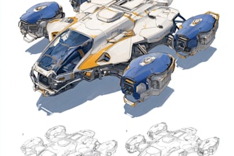 draw sci fi spaceship concept art or vehicle design