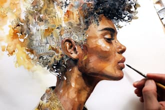watercolor portrait painting, photo to watercolor portrait