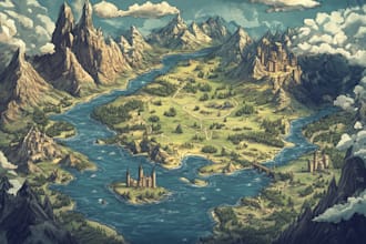 custom fantasy map design for rpgs, games, novels