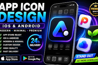 design modern app icon logo for ios and adroid mobile apps