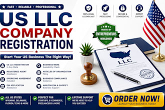 register your US llc company in wyoming, delaware, florida and all US states