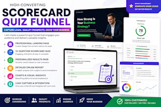 build scoreapp quiz,landing page,leads generation,quiz funnel,typeform quizzes