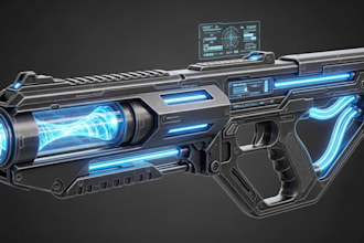 create weapon design and illustration