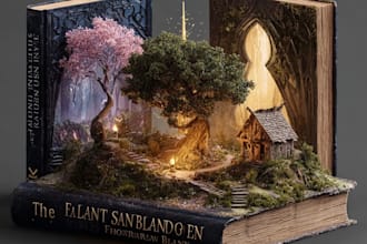 illustrate fantasy book scenes and magical character