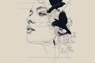 design a line art or minimalist tattoo illustration