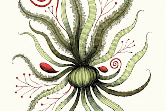 build draw botanical illustration art for you