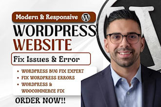 fix wordpress issues fix wordpress error wordpress bugs fix woocommerce fix