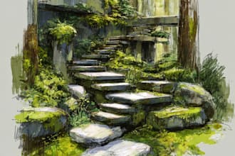 do a fantasy landscape design