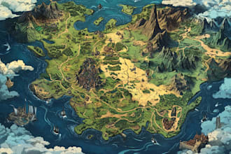 custom fantasy map design for rpgs, games, novels