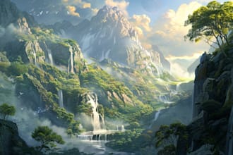 fantasy concept landscape illustrations