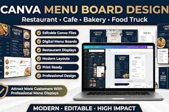 design canva menu board for restaurant cafe food truck and bakery