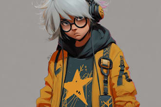 create amazing line art anime figure and manga characters