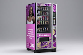 design a unique vending machine wrap