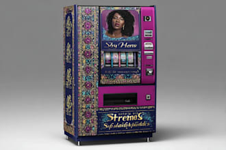 design unique vending machine wrap