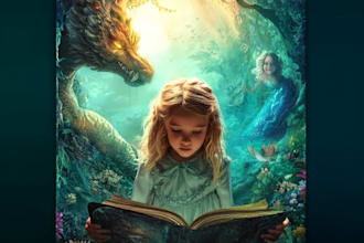 create a vibrant children book cover for your story