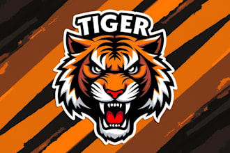 design awesome tiger head mascot logo just in 12 hours