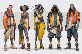 design cyberpunk character, original character design