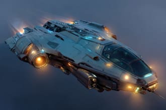 create sci fi spaceship art and futuristic illustrations