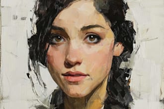 draw oil painting character with detailed texture work