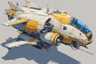 draw high quality spaceship concept