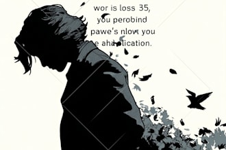 draw awesome line art and silhouette vector illustration