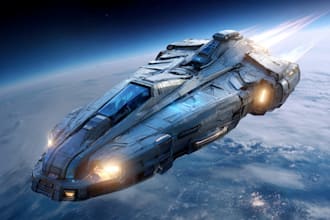design spaceship, sci fi illustration and sci fi art