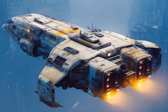 draw sci fi spaceship concept art or vehicle design