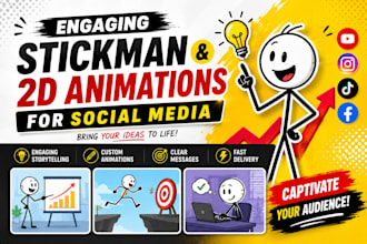 create engaging stickman and 2d animations for social media