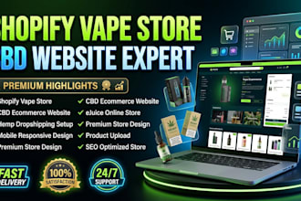design shopify vape store cbd website hemp dropshipping ejuice online vape shops