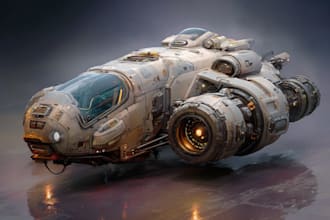 design spaceship, sci fi illustration and sci fi art