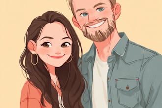 make couple portrait illustrations
