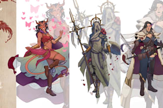 draw fantasy dnd character illustration, dnd character art tabletop rpg art