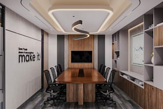 design modern office interiors with 3d renders