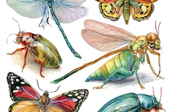 paint scientific watercolor illustrations of ocean animals