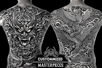 design a tattoo in black and white or in color