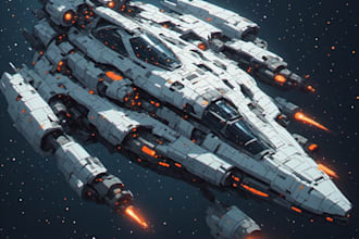 draw high quality spaceship concept