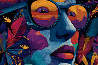 do colorful trippy psychedelic style illustration