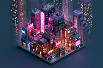 draw illustration of futuristic cyberpunk city