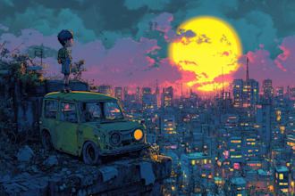 draw a cartoon cover artwork music