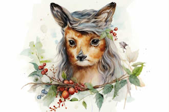 do watercolor painting of animals, botanicals, people, objects