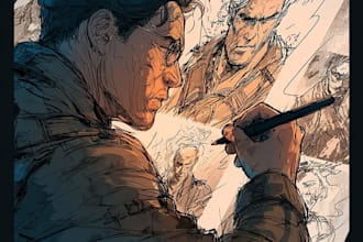 illustrate graphic novel comic book storyboard anime manga