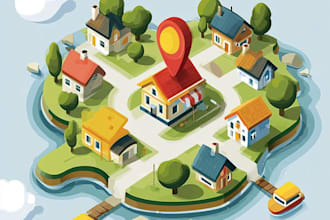 do flat business vector maps of any location