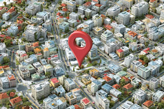 do flat business vector maps of any location