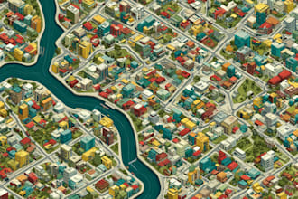 do flat business vector maps of any location