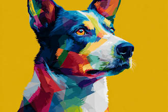 make your pet into unique colorful wpap pop art illustration