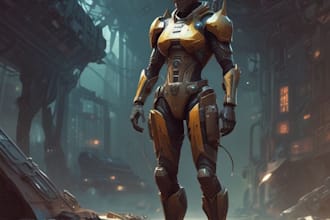 sci fi character illustration or sci fi character