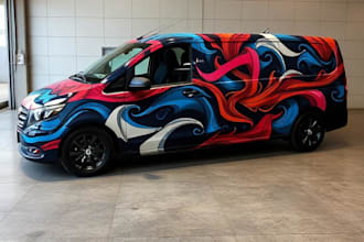 creative custom car wrap, van wrap, truck wrap, trailer wrap