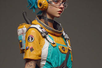 sci fi character illustration or sci fi character