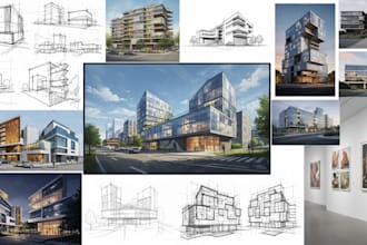 draw digital architectural sketches and illustrations