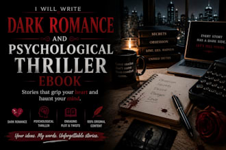 write a dark romance and psychological thriller ebook